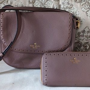 Kate spade crossbody with matching wallet ..light lavender color